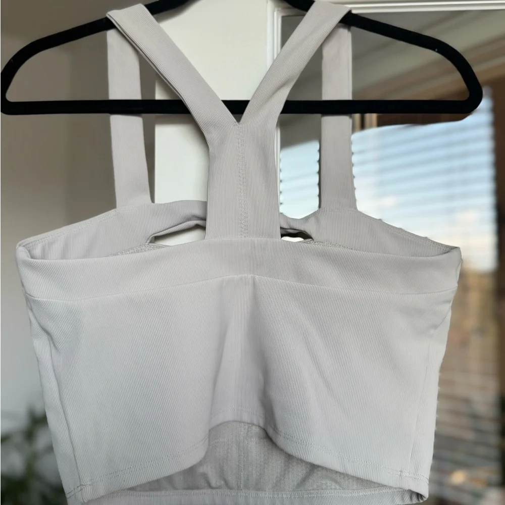 Sincerely Jules Cream Ribbed Active Tank - Picture 2 of 4